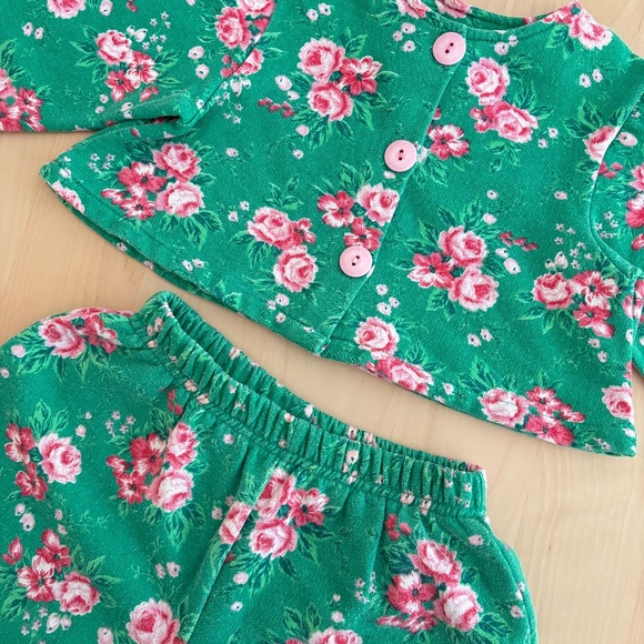 AWESOME vintage floral Banana Split set 24M - Picture 2 of 9